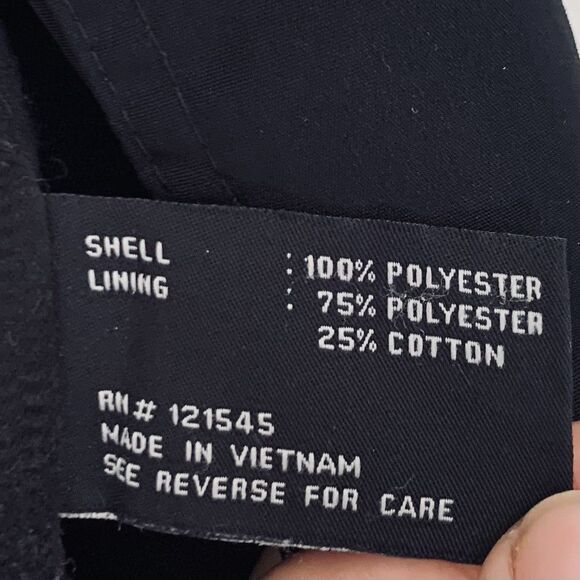 London Fog Women M Black Trench Coat  Button Front Hooded Classic Chic Travel - Picture 13 of 13